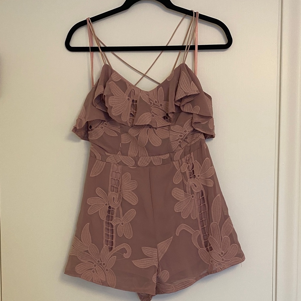 Floral Lace Ruffle Romper